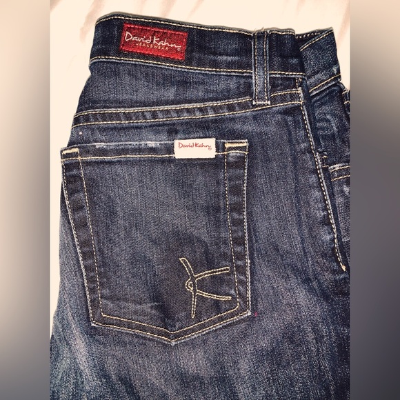 David Kahn Flare Jeans Like New SZ 27 Dark Blue - Picture 2 of 4